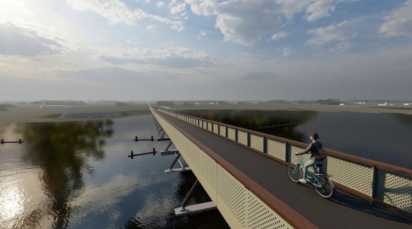 Мост Blauwe Loper — исключительно для велосипедистов и пешеходов - «Велоновости»