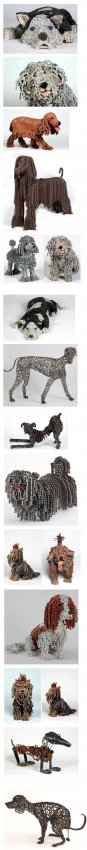 Скульптуры собак из запчастей старых велосипедов - «Велоюмор»