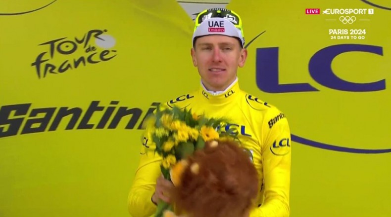 Тадей Погачар выиграл 4-й этап Тур де Франс-2024 атакой на Галибье и вернул жёлтую майку лидера - «Велоновости»